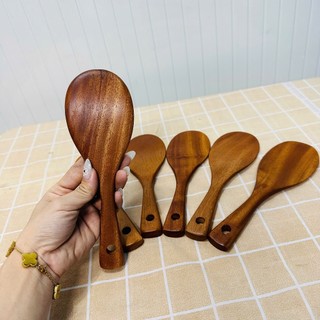 Muôi Vá xới cơm , múc canh bằng gỗ được làm từ gỗ xà cừ nguyên khối - Hùng Home