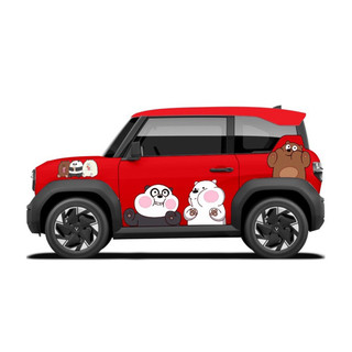 Tem 2 bên Sườn Xe Ô tô VF3, Team Decal Oto-Tem 2 bên sườn Cực Chất, Hàng 3 Lớp Chất Lượng Cao,mẫu 3 con gấu we are bears