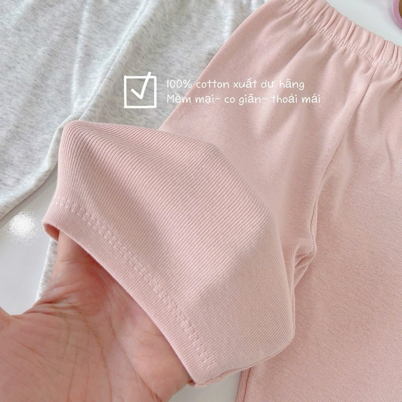 Set 4 quần legging cotton xuất dư quốc dân siêu mềm mại thoải mái cho bé yêu 11-20kg