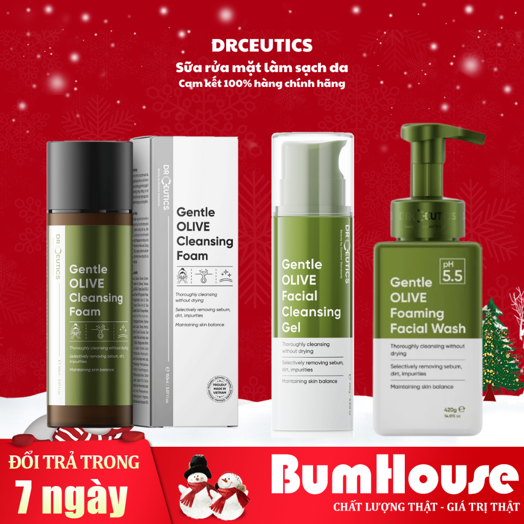 Ảnh Sữa Rửa Mặt DRCEUTICS dạng gel/dạng bọt Gentle Olive Cleansing Foam Giúp Làm Sạch Sâu Cho Mọi Loại Da 150ML/420g 1