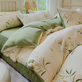 Bộ chăn ga gối Cloudy M2T BEDDING, 1 vỏ chăn mền, 1 drap ga giường và 2 vỏ gối