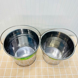 Xô Đựng Đá, Đựng Nước, Xô Ướp Lạnh Bằng Inox Kèm Quai Xách - KHÔNG BẠC MÀU Thùng Chứa Đá - Hùng Home