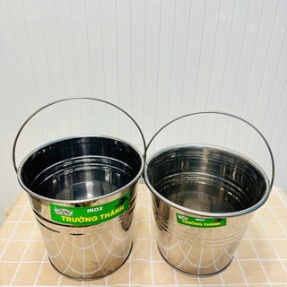 Xô Đựng Đá, Đựng Nước, Xô Ướp Lạnh Bằng Inox Kèm Quai Xách - KHÔNG BẠC MÀU Thùng Chứa Đá - Hùng Home