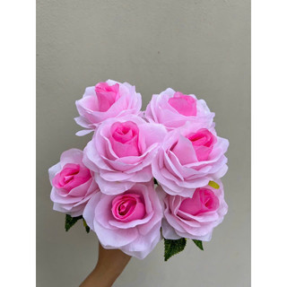 Chùm hoa hồng Hạnh Anh Hàn Quốc 9 bông cao cấp - Hoa giả,hoa lụa