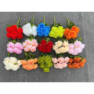 Chùm hoa hồng Hạnh Anh Hàn Quốc 9 bông cao cấp - Hoa giả,hoa lụa
