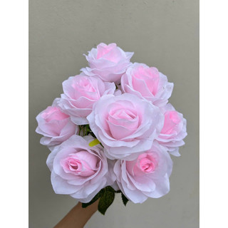 Chùm hoa hồng Hạnh Anh Hàn Quốc 9 bông cao cấp - Hoa giả,hoa lụa