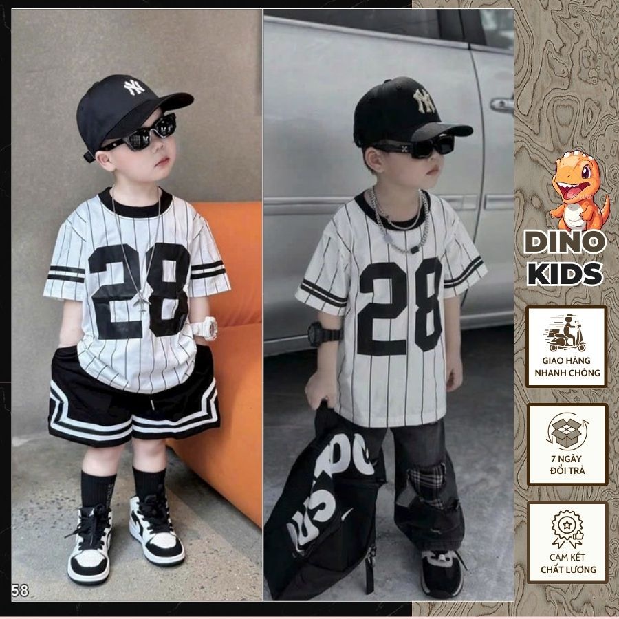 Bộ Cộc Nam 28 Chất Cotton Cực Mát - Bộ Hè Bé Trai Thể Thao In Số Siêu Đẹp