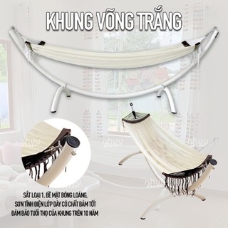 Võng bán nguyệt LOALOAHOME lắp ráp khung thép mạ kẽm sơn tĩnh điện chịu lực 300kg, lưới võng bền đẹp