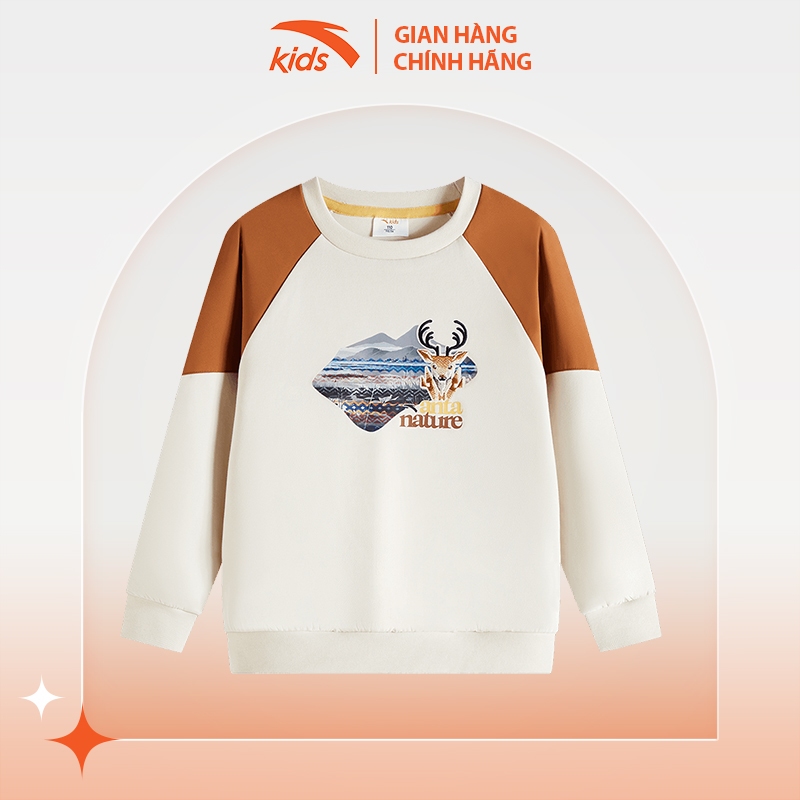 Áo phông dài tay thời trang thể thao bé trai Anta Kids 3525A9704