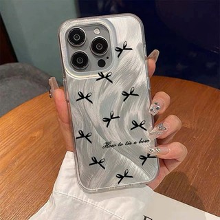 Ốp Lưng iPhone Silicon Nơ Love Ánh Bạc, Chống Sốc,Bảo Vệ Camera - iP 7/8/X/XS/XR/11/12/13/14/15/16/17/Plus/Air/Pro/Max