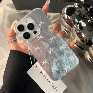 Ốp Lưng iPhone Silicon Nơ Love Ánh Bạc, Chống Sốc,Bảo Vệ Camera - iP 7/8/X/XS/XR/11/12/13/14/15/16/17/Plus/Air/Pro/Max