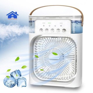 Quạt Điều Hoà Mini Để Bàn, Quạt Phun Sương, Quạt Hơi Nước Tạo Độ Ẩm Sạc Tích Điện 3 Cấp Độ Gió 600ml