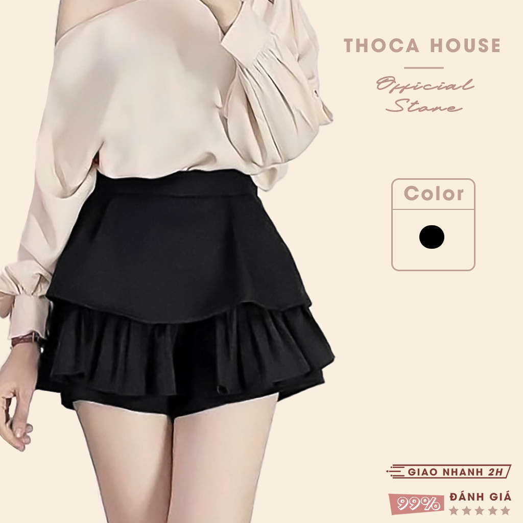 Ảnh Chân váy xếp ly 2 tầng dáng ngắn có túi bên THOCA HOUSE xinh xắn, thời thượng 1