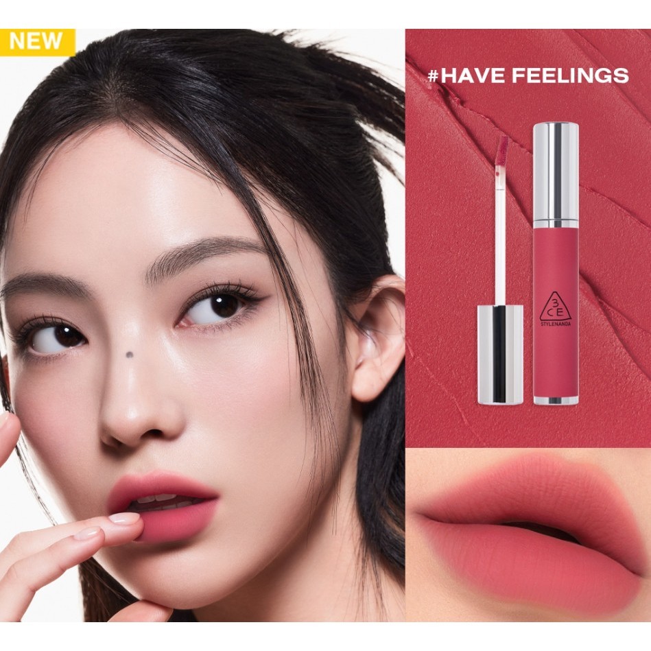 Son Kem Lì 3CE Hazy Lip Clay Hipamine Whip Red Warm Brownie