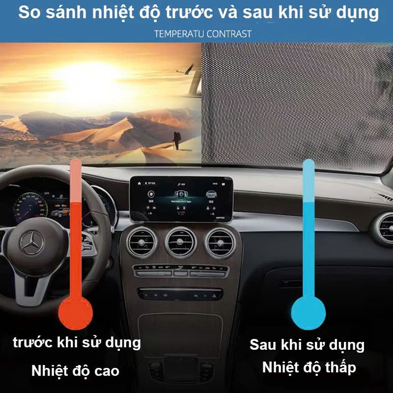 RÈM CHẮN NẮNG LẮP ĐẶT DỄ DÀNG - Rèm Cuộn Gọn Cách Nhiệt Ô Tô & Nhà Ở,Rèm Chống Tia Uv Giữ Không Gian Thoáng Mát