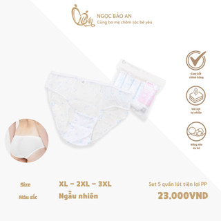 M&B (XL,2XL,3XL) Set 5 Quần lót tiện lợi PP sử dụng 1 lần cho mẹ bầu, mẹ sau sinh, đi chơi xa, du lịch từ 40kg - 70kg