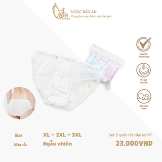 M&B (XL,2XL,3XL) Set 5 Quần lót tiện lợi PP sử dụng 1 lần cho mẹ bầu, mẹ sau sinh, đi chơi xa, du lịch từ 40kg - 70kg