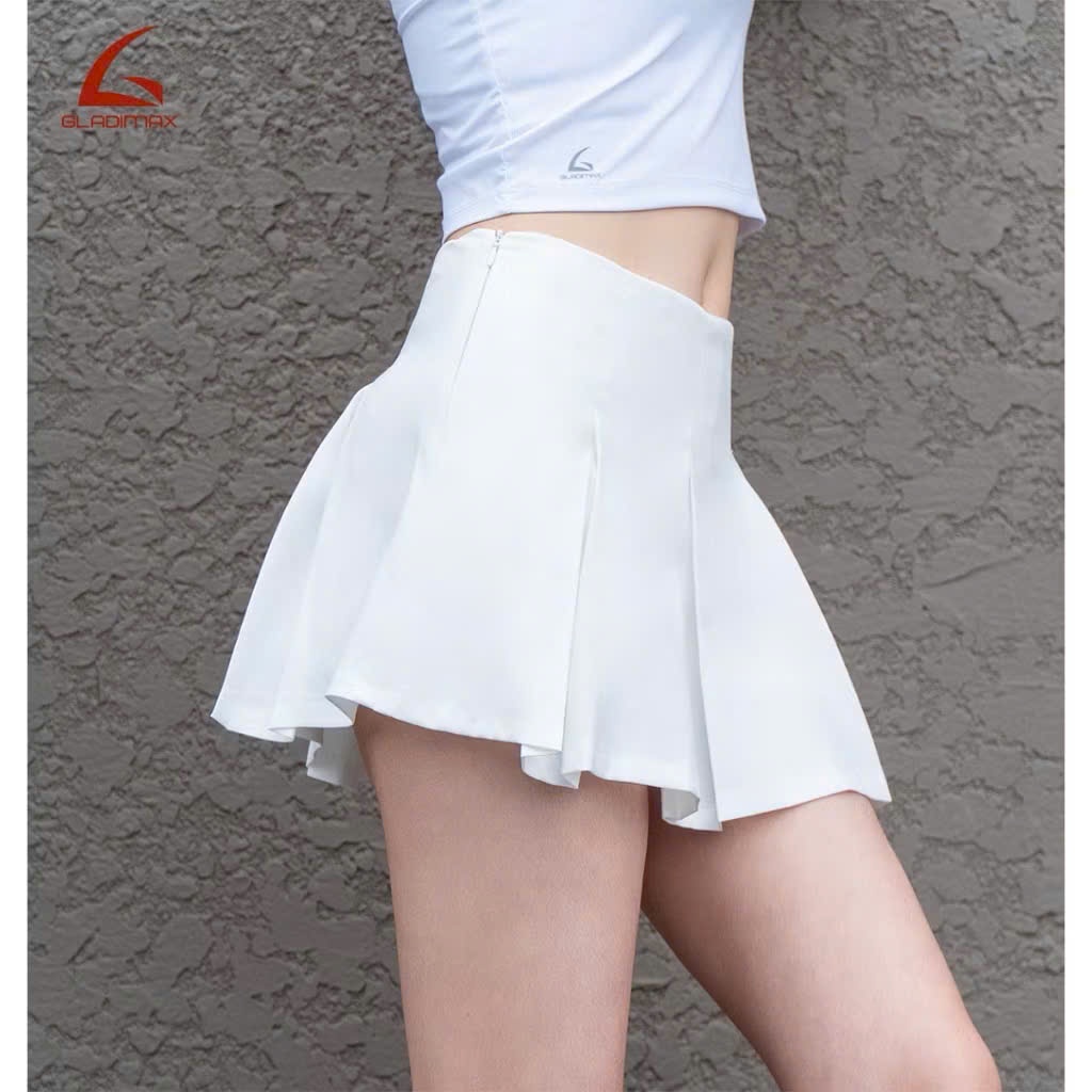 GLADIMAX Chân Váy Xếp Ly 2 Lớp Có Bảo Hộ VN152 Hack Dáng l Chất KAKI  l SHORT SKIRT 2025