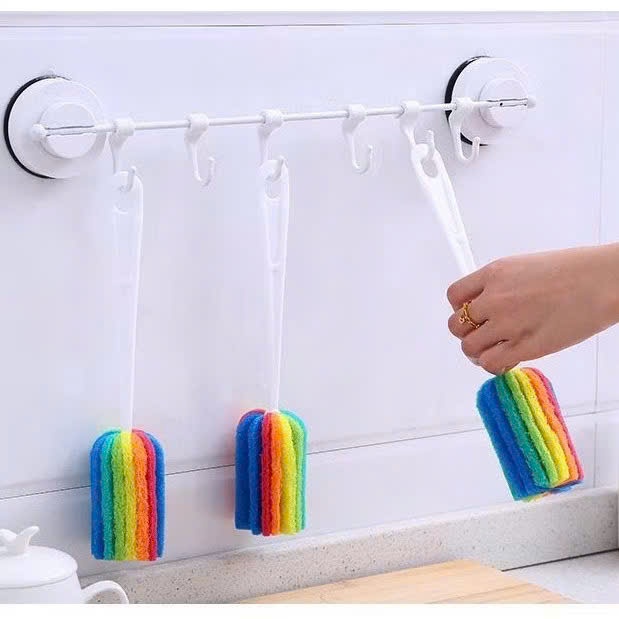 Cây Cọ Rửa Cốc Ly Bình Sữa Đầu Mút Cho Bé, Chất Liệu Bọt Biển 7 Màu Dễ Dàng Làm Sạch Mọi Vết Bẩn