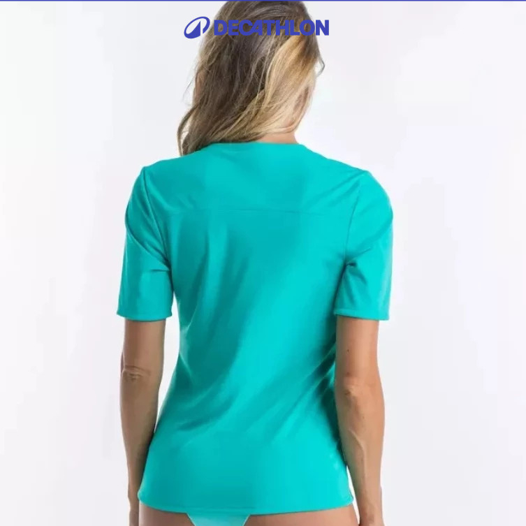 Ảnh Áo thun lướt sóng chống tia uv cho nữ xanh ngọc DECATHLON olaian mã 8731397 2