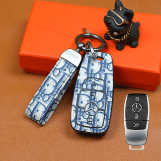 Bao da chìa khoá Mercedes C180 C200 C250 C300 E180 E200 E300 Glc200 Glc250 Glc300  (M2 Móc A)