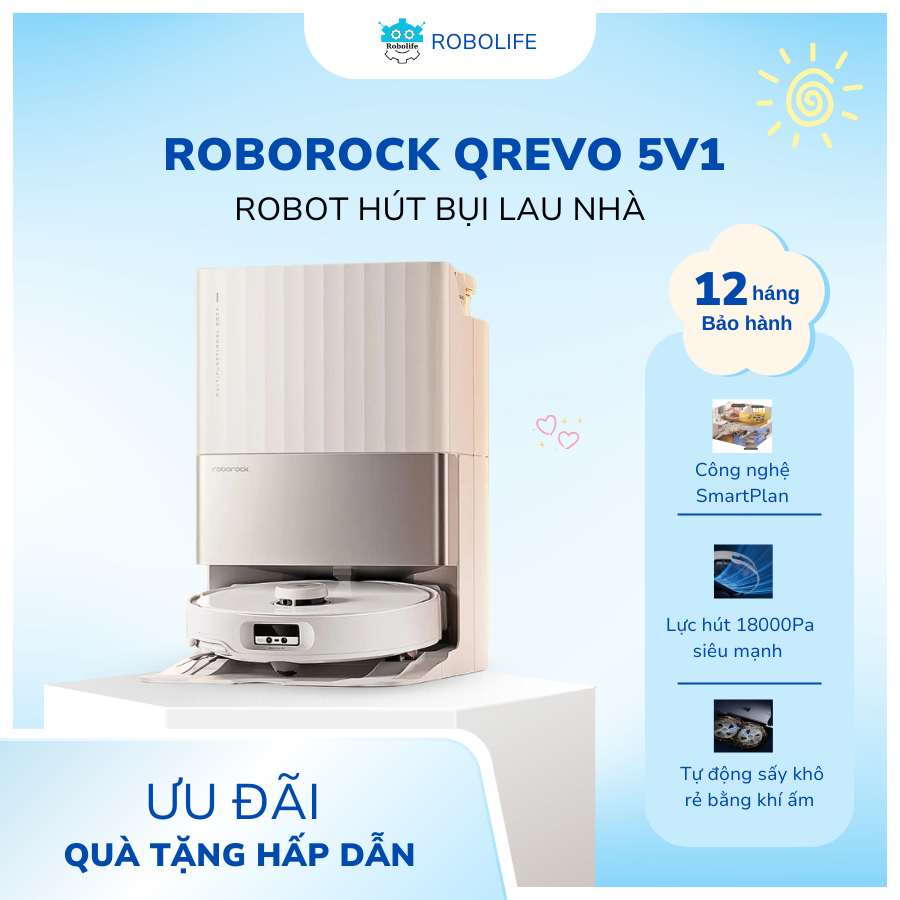 Robot hút bụi lau sàn Roborock Qrevo Edge 5V1