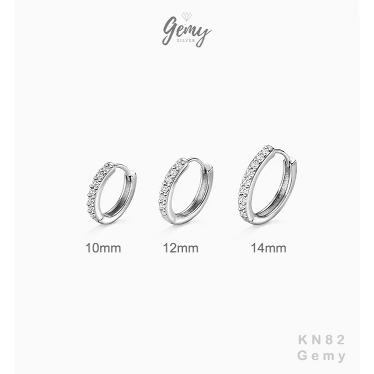 Khuyên tai nam bạc 925 tròn trơn đính đá nhiều size cá tính màu bạc (1 chiếc) KN96 KN82 | GEMY SILVER