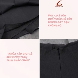 GLADIMAX Chân Váy Xếp Ly 2 Lớp Có Lót Bảo Hộ VN152 Hack Dáng l Chất KAKI  l SHORT SKIRT Cho Nữ 2025