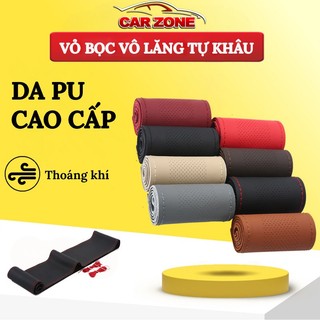 Vỏ Bọc Vô Lăng Tự Khâu Tay Bằng Da PU Mềm Mại Kèm Kim Và Chỉ May Tiện Lợi – Dùng Cho Vô Lăng Size 38cm