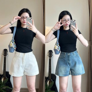 Quần short jeans lưng cao basic - 247store - Qsoocjeanmem7451_P11K16