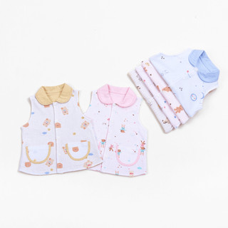M&B (3-24M) Áo khoác gile 2 lớp chất vải cotton, thấm hút, thoải mái giữ ấm, phong cách Hàn Quốc cho bé từ 5kg7 - 13kg6