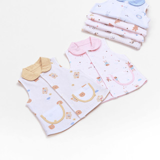 M&B (3-24M) Áo khoác gile 2 lớp chất vải cotton, thấm hút, thoải mái giữ ấm, phong cách Hàn Quốc cho bé từ 5kg7 - 13kg6