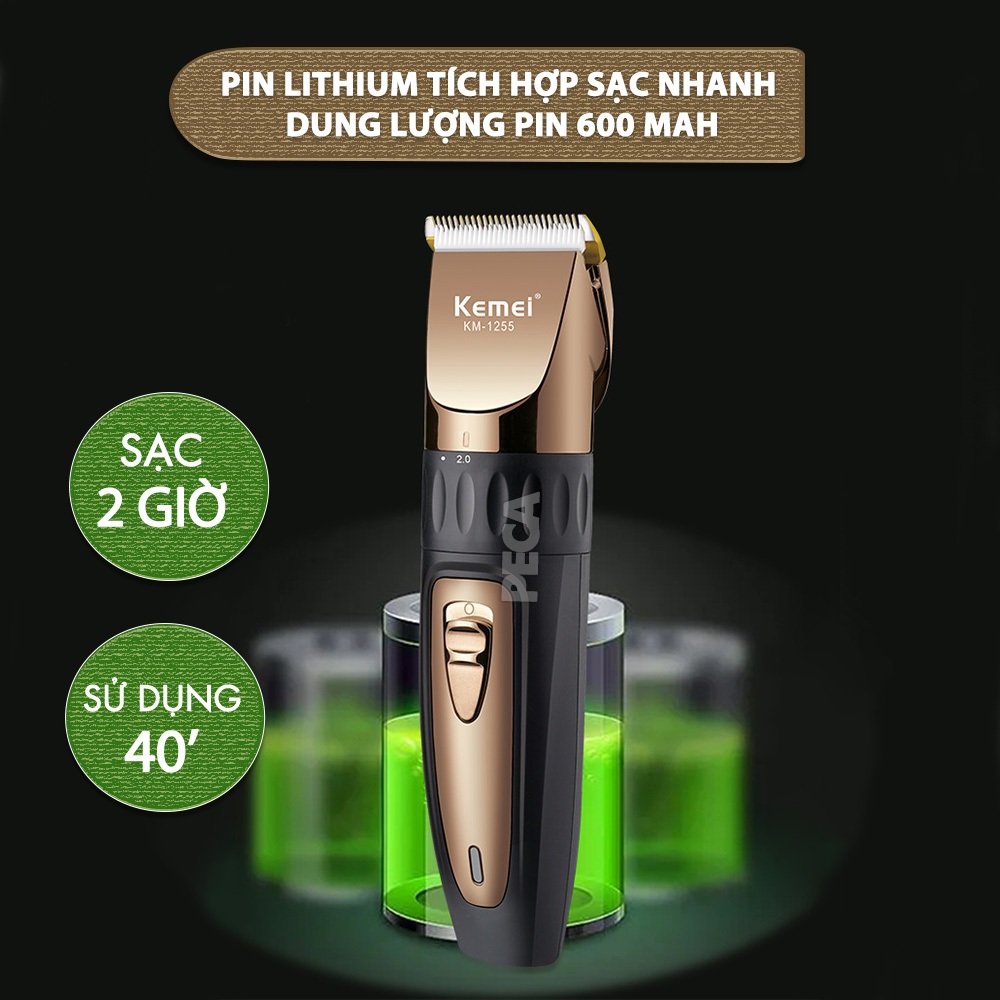 Ảnh Tông đơ cắt tóc không dây Kemei KM-1255 dùng cho cá nhân và gia đình - Hàng chính hãng 4