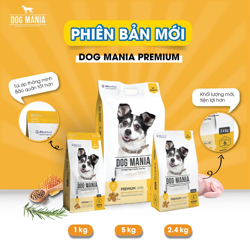 5KG DOG MANIA PREMIUM - Thức ăn hạt khô cho chó mọi lứa tuổi