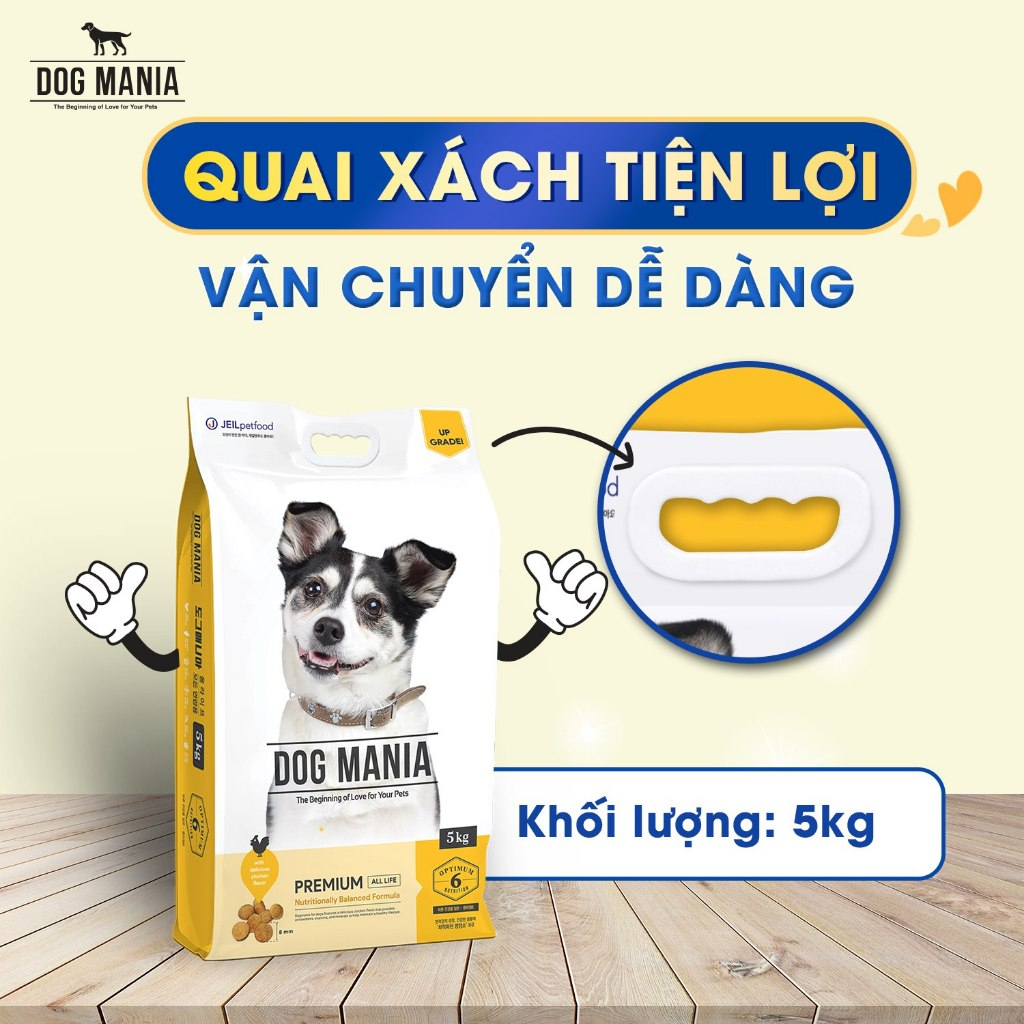 5KG DOG MANIA PREMIUM - Thức ăn hạt khô cho chó mọi lứa tuổi