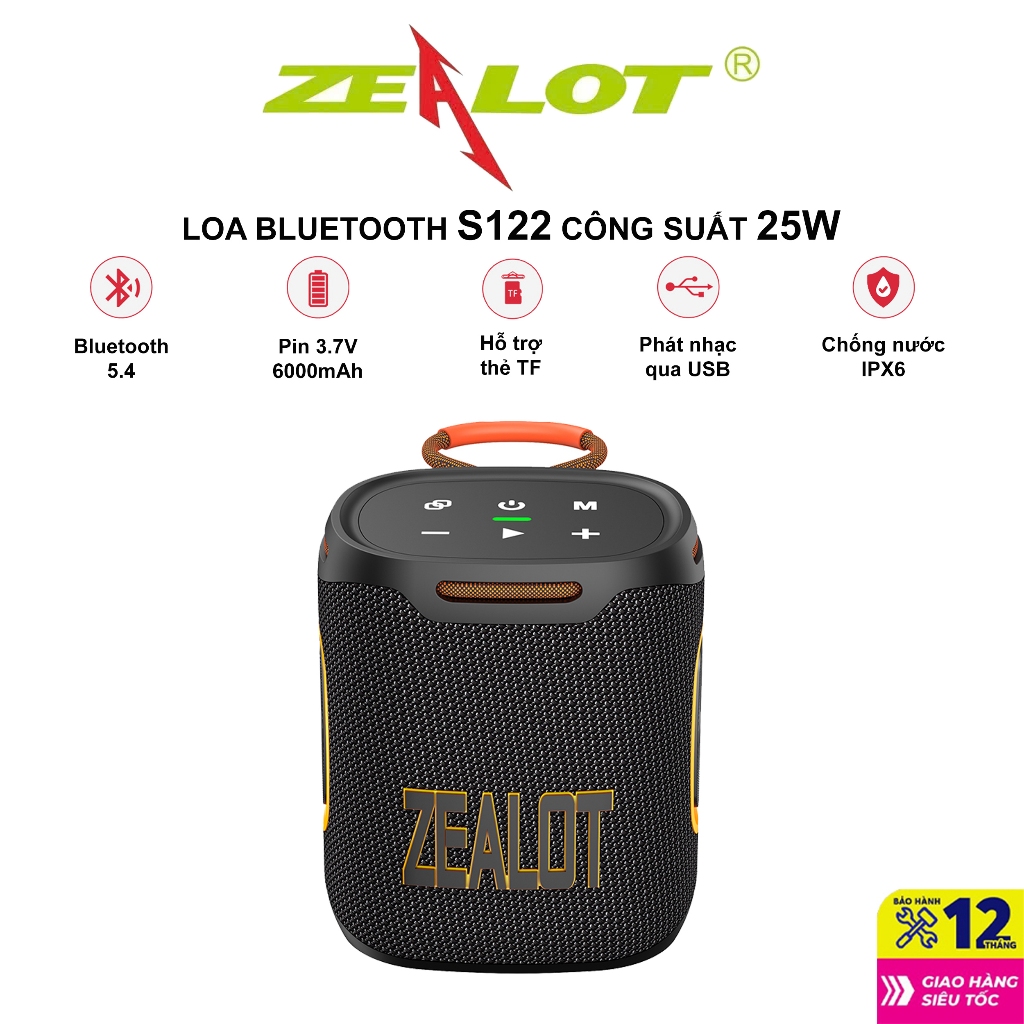 Loa Bluetooth Zealot S122 Công Suất 25W | Hỗ Trợ nghe nhạc qua Thẻ TF ...