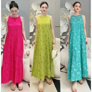 Đầm Suông Nữ Dáng Dài Mặc Nhà Đi Biên Chất Gấm, Maxi Nữ Ba Lỗ Nhiều Màu Mùa Hè VD03 - BEEKIDS