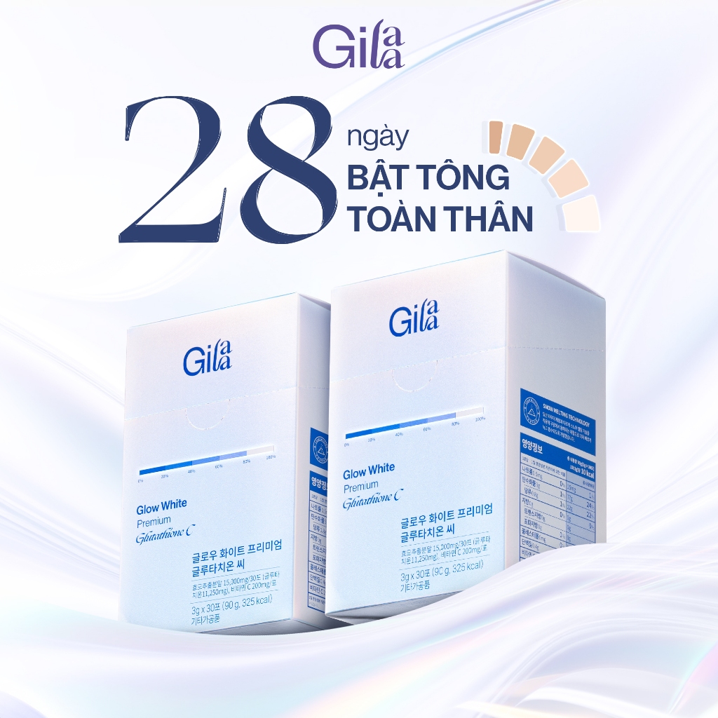 Ảnh Combo 2 Hộp Bột Ngậm Trắng Da Ngừa Nám Toàn Thân Glutathione C GILAA (3g x60 gói) 2