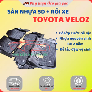 Thảm lót sàn NHỰA 5D TRÀN VIỀN xe Toyota Veloz, Avanza (Chữ VELOZ) 2022-2025 Thảm NHỰA TPE 5D đúc nguyên khối theo xe.
