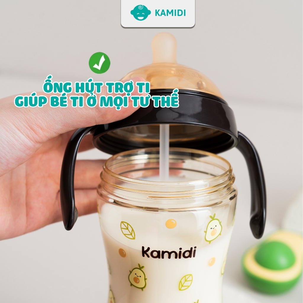 Ảnh Bình Sữa Kamidi Chất Liệu PPSU Họa Tiết Bơ Dung Tích 210ml/300ml 3