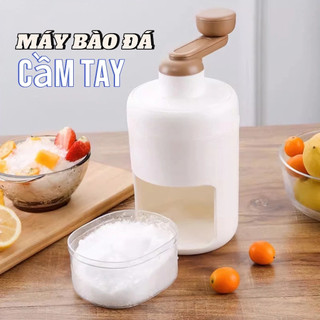 Máy Bào Đá Mini Quay Tay | Dụng Cụ Xay Đá Tuyết Mịn Làm Đá Bào Siro, Sinh Tố Giải Nhiệt Kèm Hộp Chứa