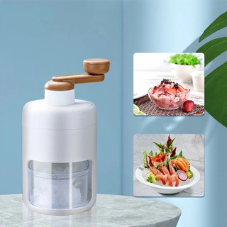 Máy Bào Đá Mini Quay Tay | Dụng Cụ Xay Đá Tuyết Mịn Làm Đá Bào Siro, Sinh Tố Giải Nhiệt Kèm Hộp Chứa