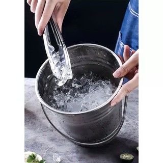 Xô Đựng Đá, Đựng Nước, Xô Ướp Lạnh Bằng Inox Kèm Quai Xách - KHÔNG BẠC MÀU Thùng Chứa Đá - Hùng Home
