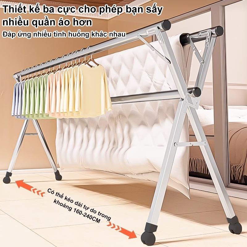 𝐎𝐥𝐢𝐟𝐞 Sào Phơi Đồ Gấp Gọn Sào Phơi Đồ Inox  Giàn Phơi Đồ Lắp Ráp Dễ Dàng