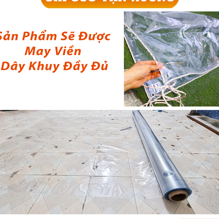 [Miễn Phí Đóng Khuy - May Viền] Nilon Mỏng Trong Suốt PVC Chống Thấm (khổ 1,5m dày 0,1mm)