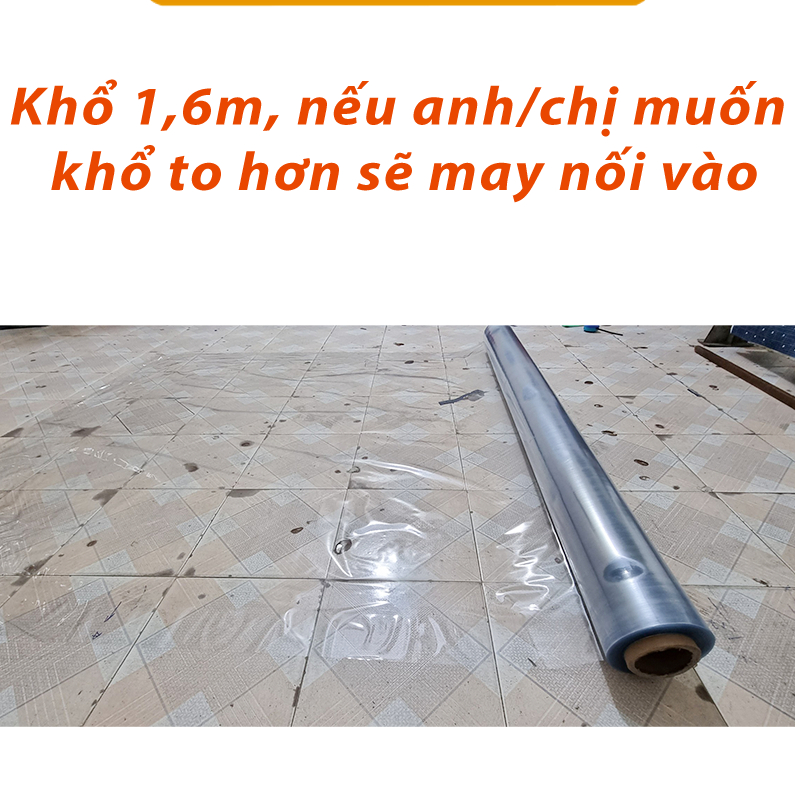 [Miễn Phí Đóng Khuy - May Viền] Nilon Mỏng Trong Suốt PVC Chống Thấm (khổ 1,5m dày 0,1mm)