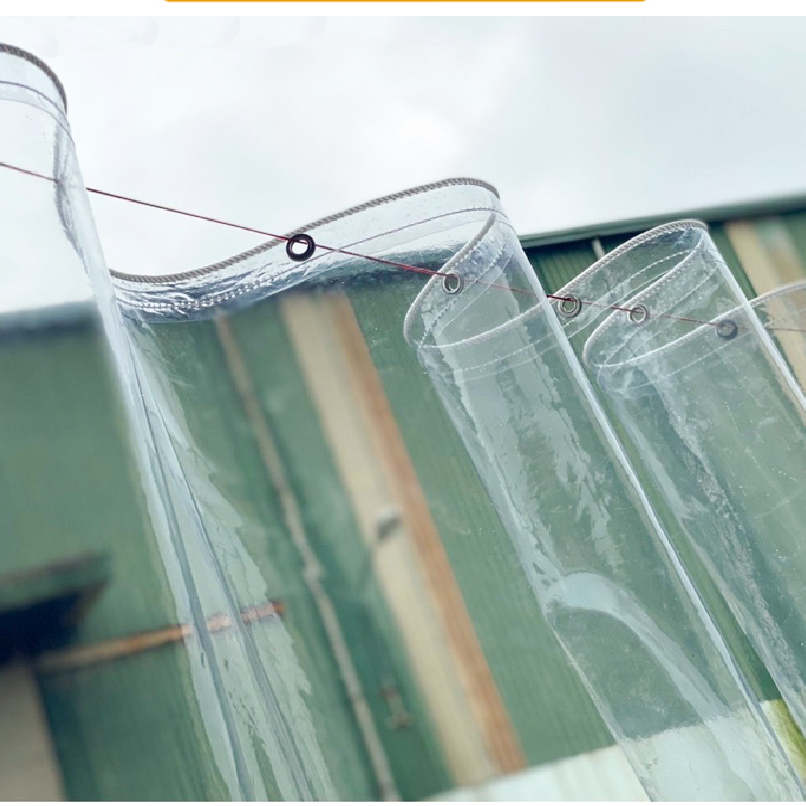 [Free May Viền - Dày 0,6mm] Tấm Bạt Nhựa PVC Trong Suốt Che Mưa, Tấm Rèm Nhựa Trong Suốt Chắn Điều Hoà (khổ 1,4m dày 0,6