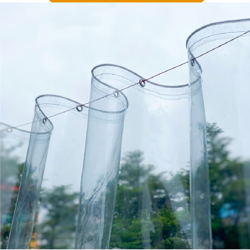 [Free May Viền - Dày 0,6mm] Tấm Bạt Nhựa PVC Trong Suốt Che Mưa, Tấm Rèm Nhựa Trong Suốt Chắn Điều Hoà (khổ 1,4m dày 0,6