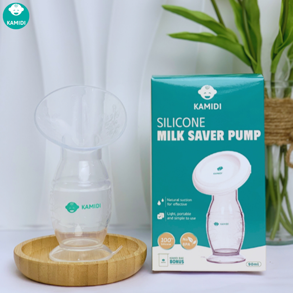 [HỎA TỐC HCM] Cốc Hứng Sữa Kamid Silicone Cao Cấp Hút Sữa Rảnh Tay Cho Mẹ Dung Tích 90ml Dành Cho Bé Ti Bình Sữa