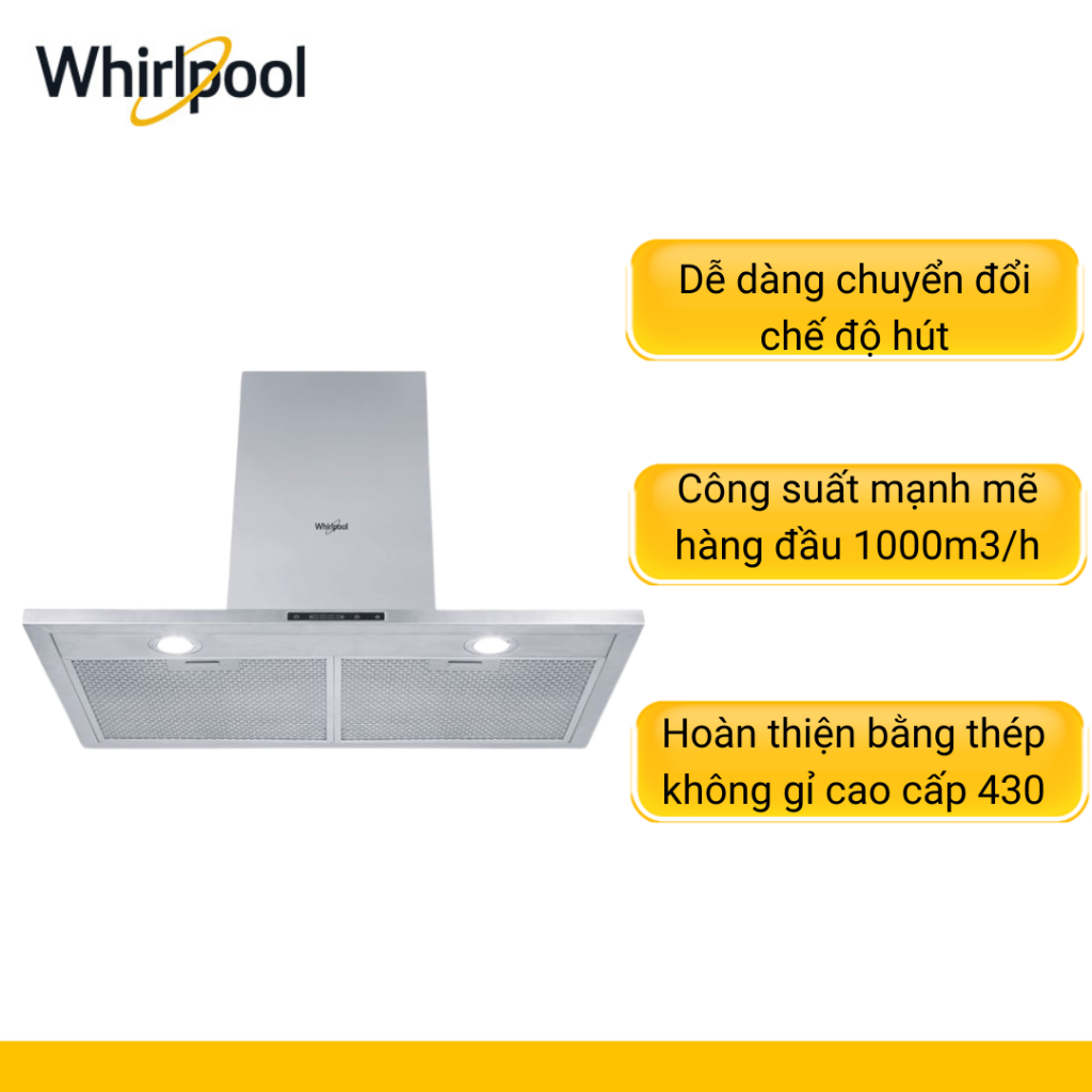 Ảnh Máy hút mùi whirlpool gắn tường Inox 76cm AKR4071/IX - Bảo Hành 2 Năm 1